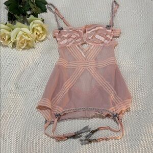Jacalyn Bennett Pink Chemise with Lace Accents